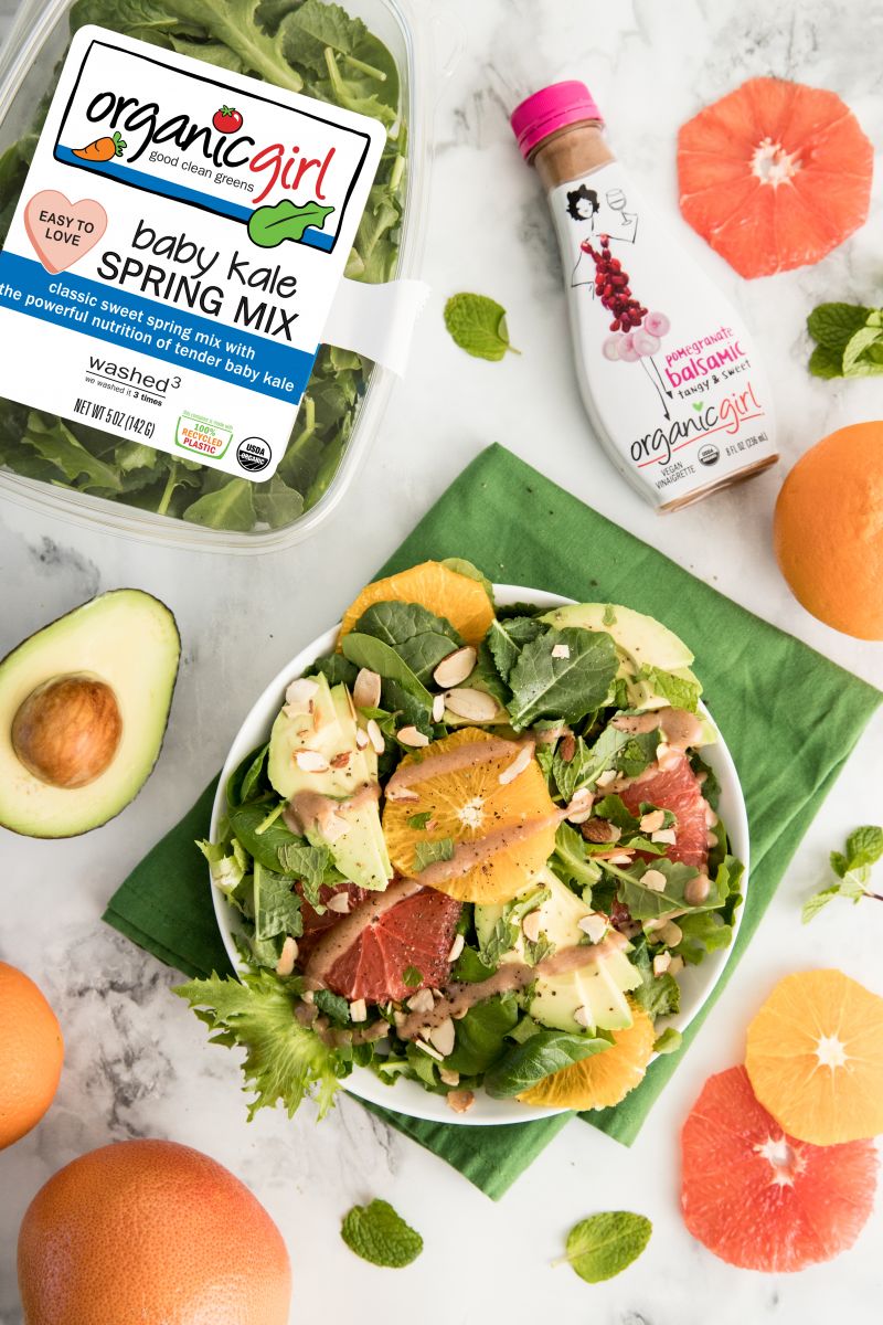 baby kale and grapefruit salad