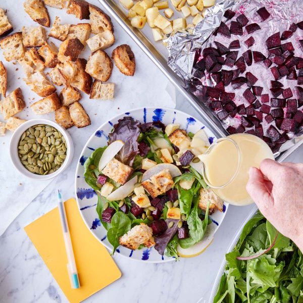 winter panzanella with root vegetables