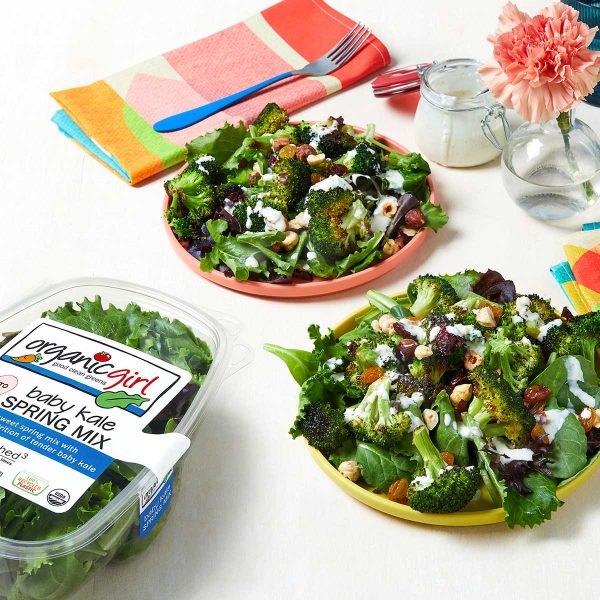 roasted broccoli cheddar baby kale SPRING MIX salad