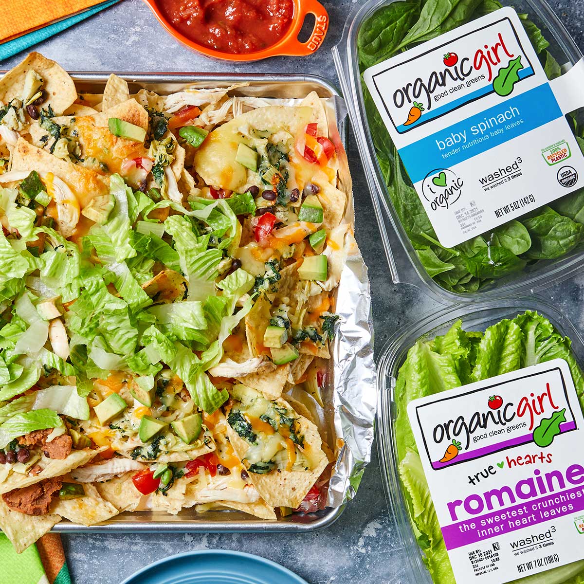 fully loaded spinach artichoke chicken nachos